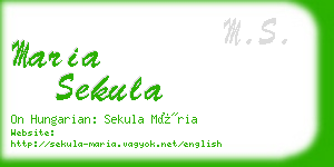 maria sekula business card